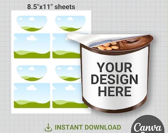 Nutella and Go-wikkelsjabloon, label met hazelnoottraktatie, blanco sjabloon, doe-het-zelf, feestgunst, bewerkbaar, svg, Cricut, png, canva, slepen en neerzetten