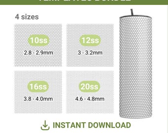 20oz Rhinestone Tumbler Blank Template, Bundle, honeycomb pattern, DIY, svg, png, 10ss, 12ss, 16ss, 20ss, rhinestone blank, Instant Download