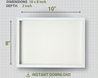 Sjabloon rechthoek schaduwbox: 8 x 10 inch, SVG-png, direct downloaden