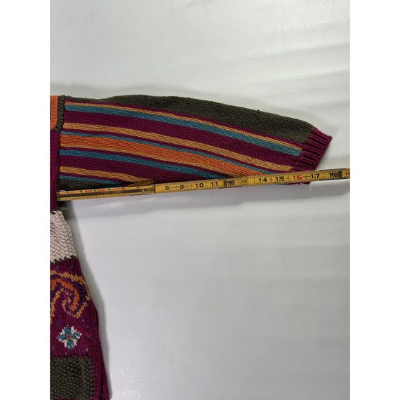 Reference Point Vintage 90s Patchwork Knit Sweate… - image 8