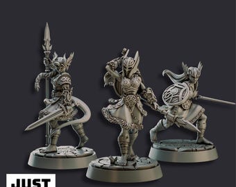 Valquirias bárbaras: miniaturas de personajes impresas en 3D
