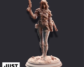 Lendara “Slickshot” Varth - Miniatura de personaje pícaro impresa en 3D