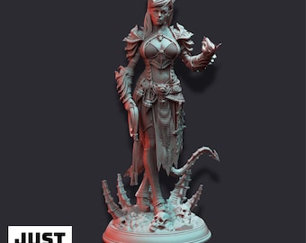 Miniatura de Brujo de la Decadencia de Skardi – Modelo de personaje de fantasía impreso en 3D