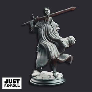 Lothar, el Caballero Negro del Anochecer - Miniatura de personaje paladín impresa en 3D imagen 2