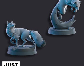 Compañeros del Zorro Ártico - Miniaturas de zorros de fantasía impresas en 3D