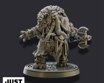 Vikingo Elephantfolk: miniatura de guerrero de fantasía impresa en 3D
