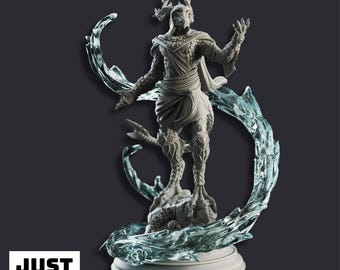 Voskathar Dragonborn de las Mareas - Miniatura de personaje de hechicero impresa en 3D