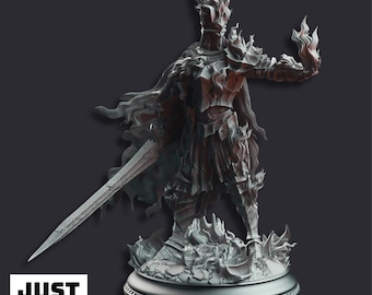 Ser Elias the Heartless The Burning Knight - 3D Printed Paladin Character Miniature