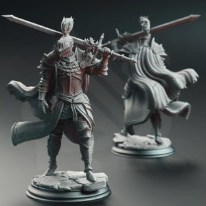 Lothar, el Caballero Negro del Anochecer - Miniatura de personaje paladín impresa en 3D imagen 3