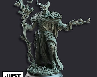 Druida sátiro Old Barkhorn - Miniatura de personaje druida impresa en 3D