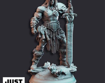 Bárbaro Colossal Wastewalker de Oovur - Miniatura de personaje bárbaro impresa en 3D
