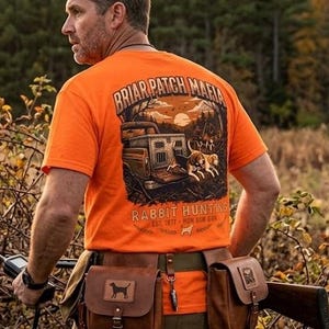 Briar Patch Mafia "Tailgate Drop" Rabbit Hunting with Beagles Pocket Tee T-Shirt | Hunting Graphic Shirt