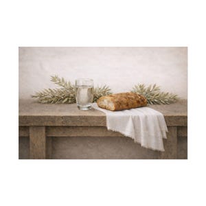 LDS Sacrament Bread and Water Printable Wall Art | Reverent Christian Decor | Latter Day Saint Communion Download