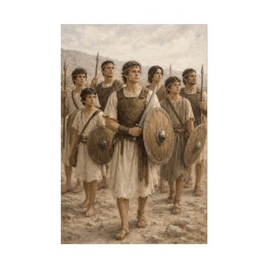 Stripling Warriors – Army of Helaman, Taught by Their Mothers, Book of Mormon Printable Wall Art, Latter-day Saint Scripture Artwork