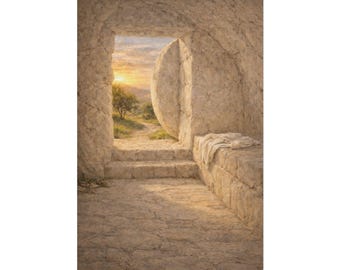 Empty Tomb Sunrise Art Print | Resurrection Easter Christian Decor (Digital Download)