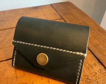Estuche de viaje para joyas de cuero hecho a mano – Organizador de color verde oliva del Alto Desierto