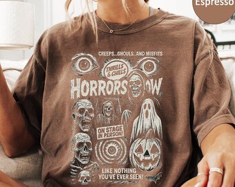 Camiseta Comfort Colors Halloween Horror Nights, Camiseta de Halloween, Camiseta de película de terror de Halloween, Espectáculo de Halloween, Regalo de Halloween, Fiesta de Halloween