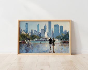 Chicago Skyline TV Frame Art - Windy City Instant Download Art Print