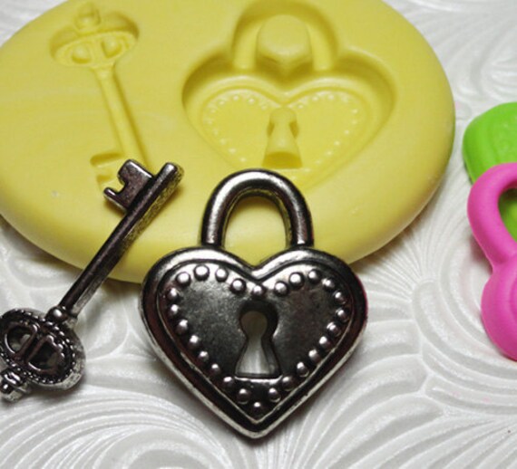 LOCK AND KEY Mold Flexible Silicone Rubber Push Mold for Resin Etsy