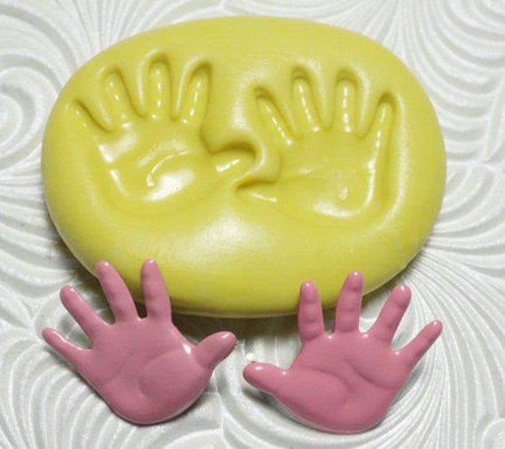 Items similar to BABY HANDS Mold Flexible Silicone Push Mold for PMC