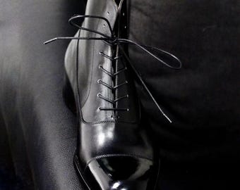 Nowe, ręcznie robione, skórzane botki dla mężczyzn