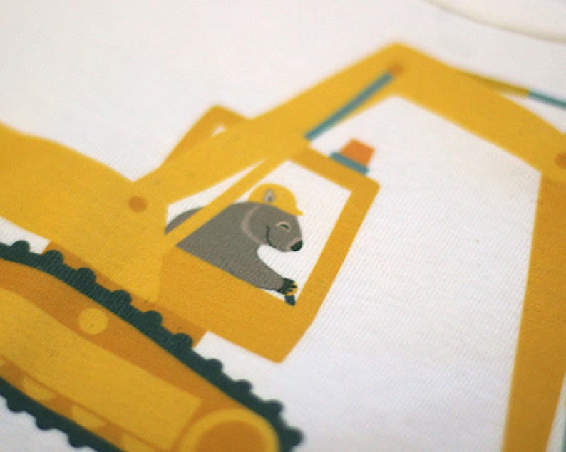 Construction Baby Shower Gift Digger Baby Bodysuit Construction Baby Clothes Excavator Baby Shirt Wombat Baby Clothes