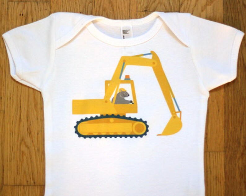 Construction Baby Shower Gift Digger Baby Bodysuit Construction Baby Clothes Excavator Baby Shirt Wombat Baby Clothes