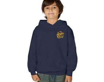 Yellow Line Art Cow Hoodie | youth hoodie