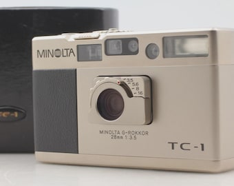 Cámara compacta de película Minolta TC-1 de apuntar y disparar, procedente de Japón.