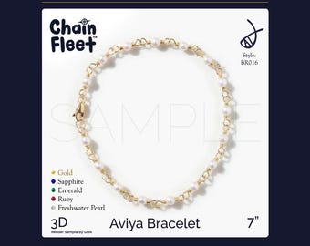 Gold Aviya Bracelet (PNG) AI Reference Images - Vectors - High-Res Assets - Chain Fleet™ - Wire-Wrapped Gemstone Artisan Jewelry Prototype