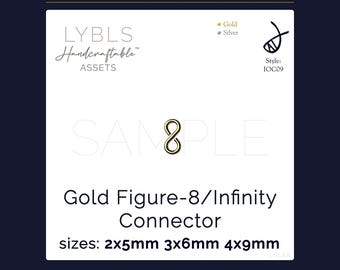 Gold Infinity/Figure-8 Connector 3 sizes (PNG) AI Reference Images - Vectors - Handcraftable™ Asset - Jewelry - Stock Photos - Gold/Silver