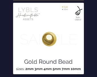Gold Round Bead 2-10mm (PNG) AI Reference Images - Vectors - Handcraftable™ Asset - Jewelry Component Stock Photos - Gold/Silver