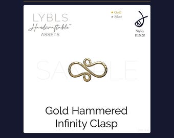 Gold Hammered Infinity Clasp (PNG) AI Reference Images - Vectors - Handcraftable™ Asset - Jewelry Component Stock Photos - Gold/Silver