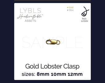 Gold Lobster Clasp 8-12mm (PNG) AI Reference Images - Vectors - Handcraftable™ Asset - Jewelry Component Stock Photos - Gold/Silver