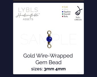 Gold Wire-Wrapped Gem Bead 3mm 4mm (PNG) AI Reference Images - Vectors - Handcraftable™ Asset - Jewelry Component Stock Photos - Gold/Silver