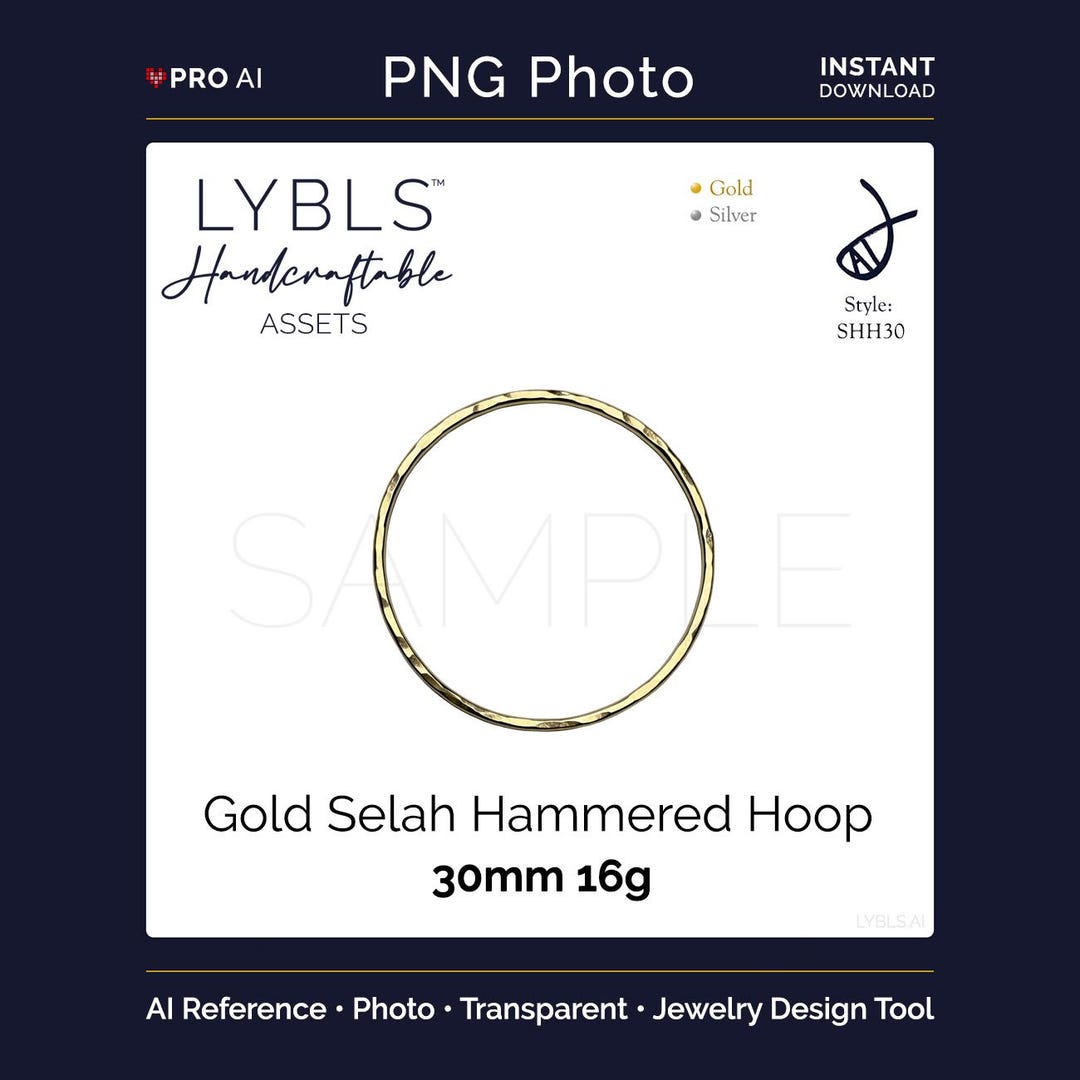 Reference Transparent Gold Selah Hammered Hoop 30mm (PNG) - AI Reference Transparent Images ...