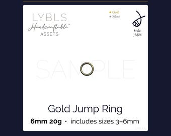 Gold Jump Ring 6mm 20g (PNG) AI Reference Images - Vectors - Handcraftable™ Asset - Jewelry Component Stock Photos - Gold/Silver