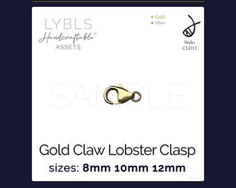 Gold Claw Lobster Clasp 8-12mm (PNG) AI Reference Images - Vectors - Handcraftable™ Asset - Jewelry Supply - Stock Photos - Gold/Silver