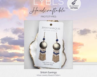 Shiloh Earrings (PDF) Handcraftable™ Blueprint Pattern - DIY Artisan Jewelry Prototype by Jenny Marquis x LYBLS