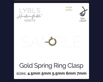 Gold Spring Ring Clasp 4.5-7mm (PNG) AI Reference Images - Vectors - Handcraftable™ Asset - Jewelry Component Stock Photos - Gold/Silver