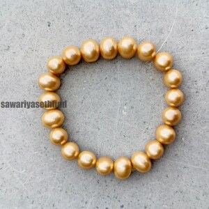 Natural Golden Shell Pearl Bracelet 12MM, Elegant Shell Pearl Jewelry, Handmade Statement Beaded Bracelet Gift for Her