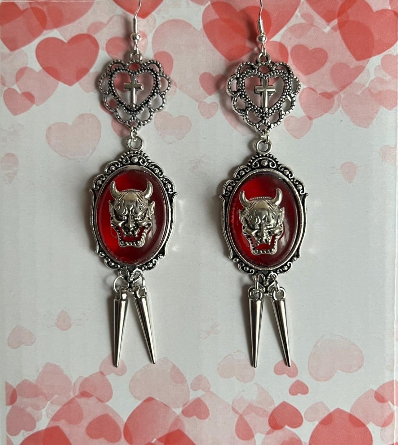 Boucles D'oreilles Longues En Argent 925 - Pendentifs Avec Camées Fleurs Et Ornement OS - Style Vintage - Neuf Avec étiquettes
