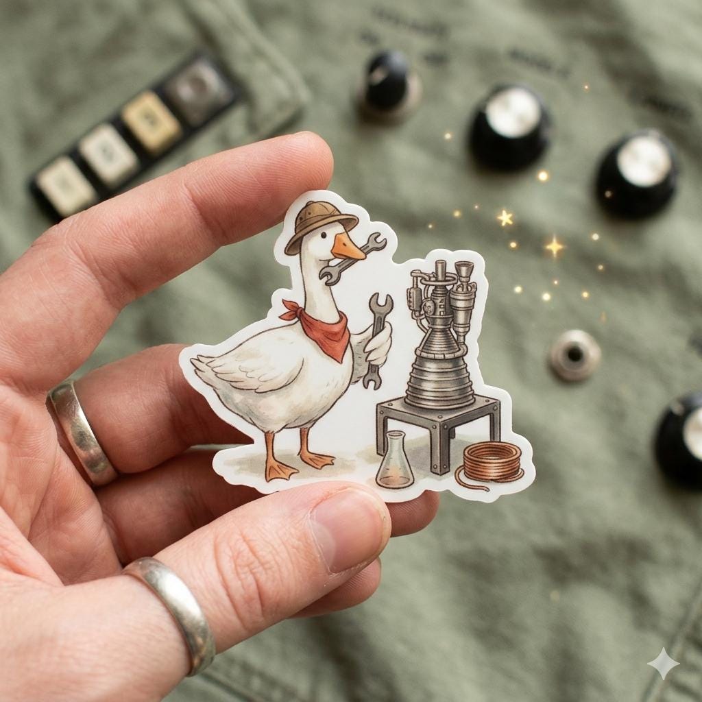 Sticker Aerospace Engineer, Silly Goose Funny Rocket Scientist Sticker ...