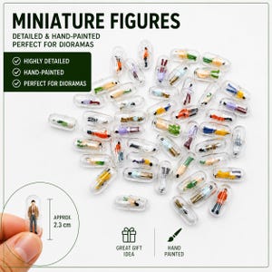 Miniatuurcapsule-mensen DIY-decoraties | 100 stuks diverse kleurrijke figuren voor telefoonhoesjes, harssieraden en knutselprojecten
