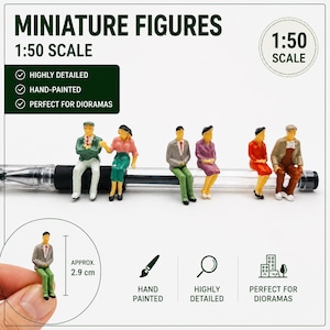 100pcs Miniature People Figurines1:50 Tiny People Bulk Set Model Train Figures|Dollhouse Miniatures|DIY Crafts|Terrarium Decor