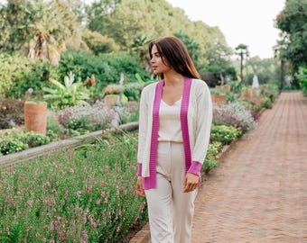 100% Baby Alpaca Braided Cardigan: Flattering Sustainable Luxury Versatile Artisan Made Knit