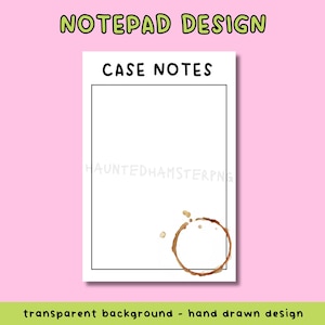 detective case notes notepad design PNG // true crime printable notepad