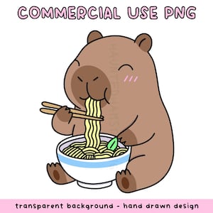 capybara ramen noodles PNG // digital sticker sublimation design