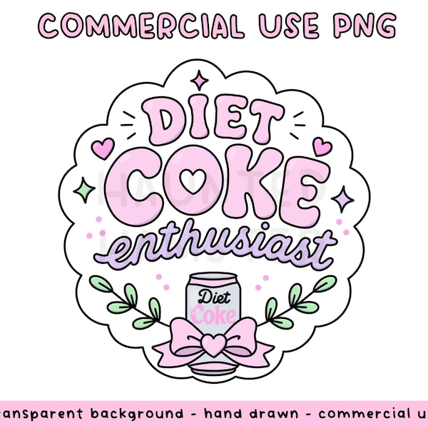 amateur de coca light PNG || Sublimation féminine pour tasses, autocollants, etc.