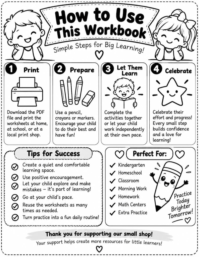 Kindergarten Math Worksheets | Counting, Number Bonds, Number Order ...